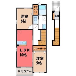 鹿沼駅 バス6分  西千渡下車：停歩9分 2階の物件間取画像